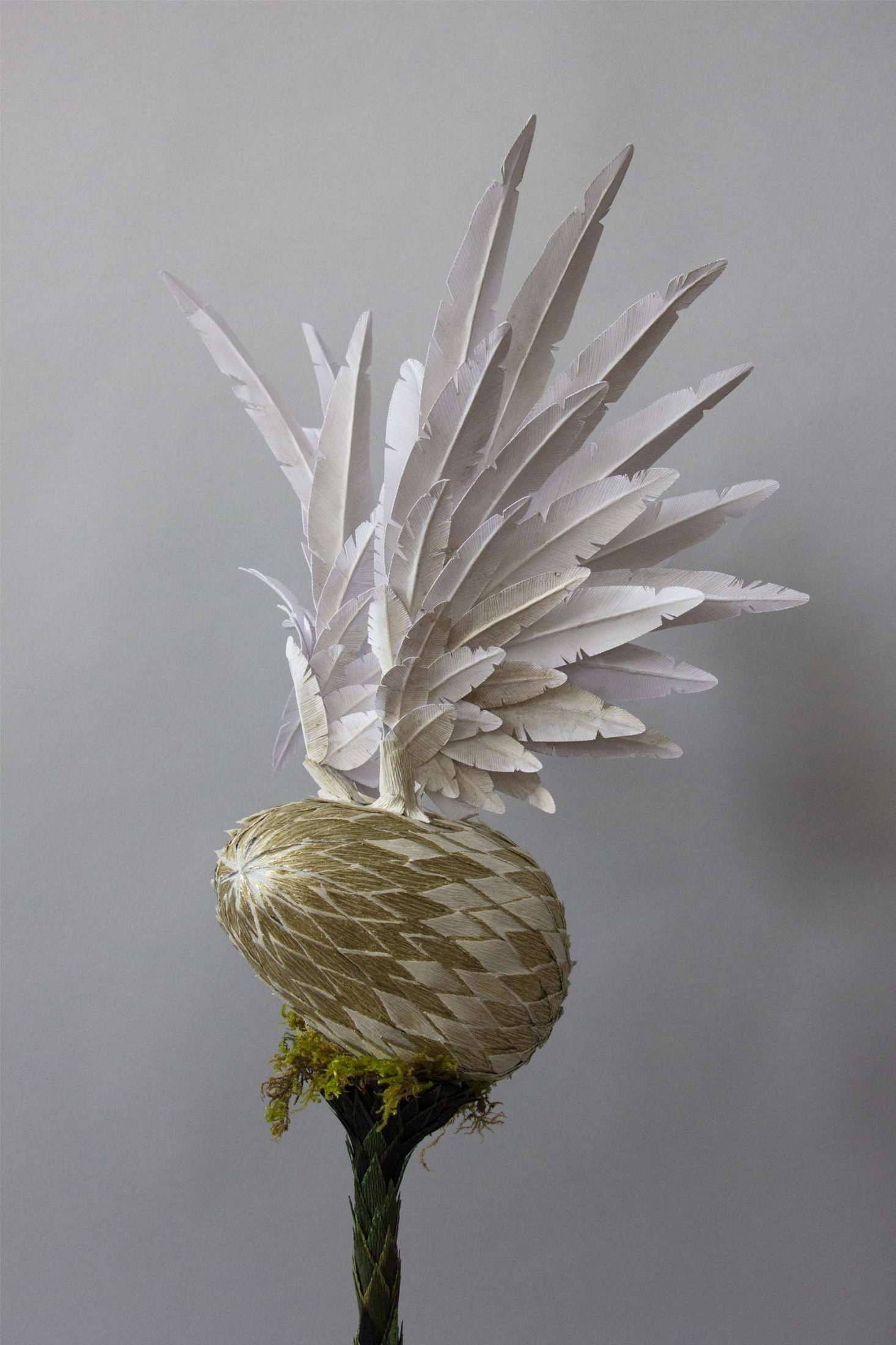 L'envol, œuf en papier par Stéphane Buyens, artiste